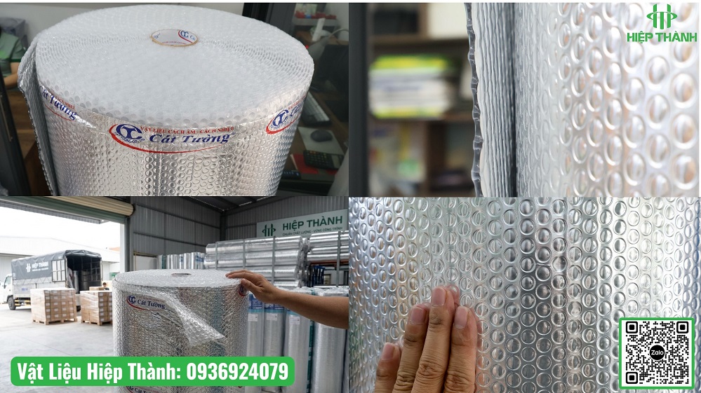 Thực tế cuộn cách nhiệt Cát Tường A2, phủ 2 mặt nhôm nguyên chất sáng bóng, hàng chính hãng tại kho Hiệp Thành. Mua ngay ưu đãi 5%