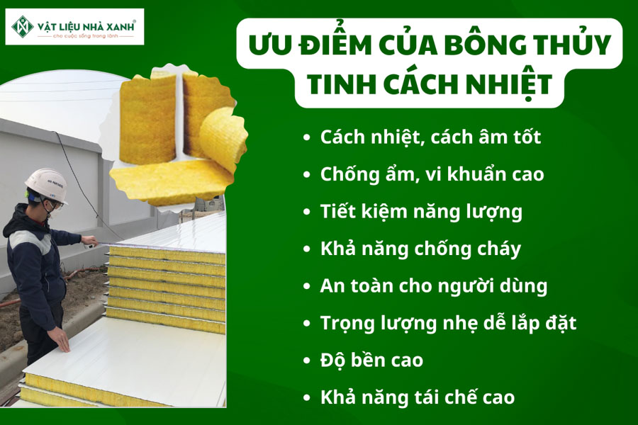 Ưu điểm của bông thủy tinh cách nhiệt