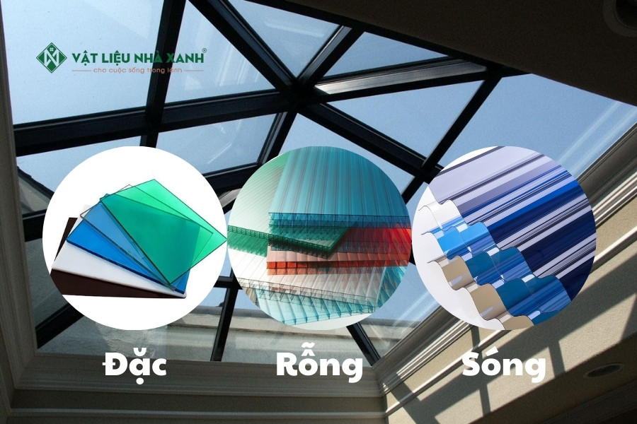 Loại tấm polycarbonate lợp mái giếng trời