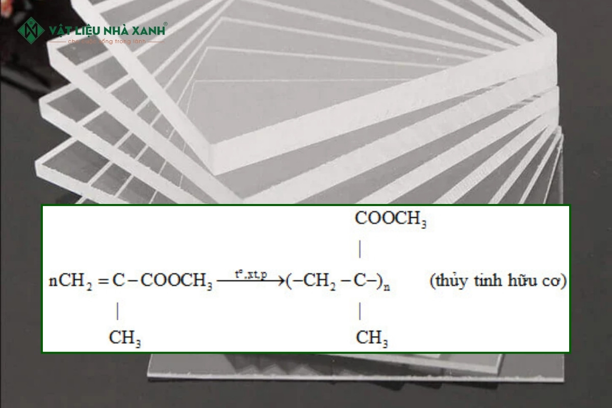 Cấu tạo hóa học của thủy tinh hữu cơ. 