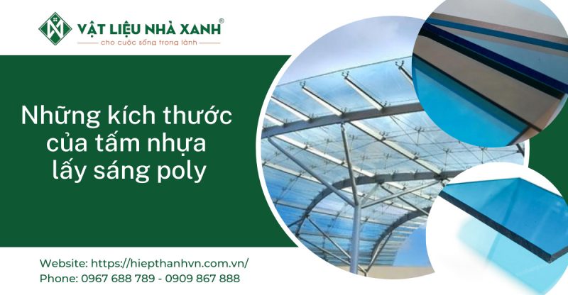 kích thước của tấm nhựa lấy sáng poly