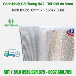 Hình ảnh thực tế cuộn 8A2 cách nhiệt 2 màng nhôm nguyên chất dày 8mm, mẫu mới nhất 2026 chính hãng Cát Tường