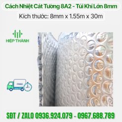 Hình ảnh thực tế cuộn 8A2 cách nhiệt 2 màng nhôm nguyên chất dày 8mm, mẫu mới nhất 2026 chính hãng Cát Tường