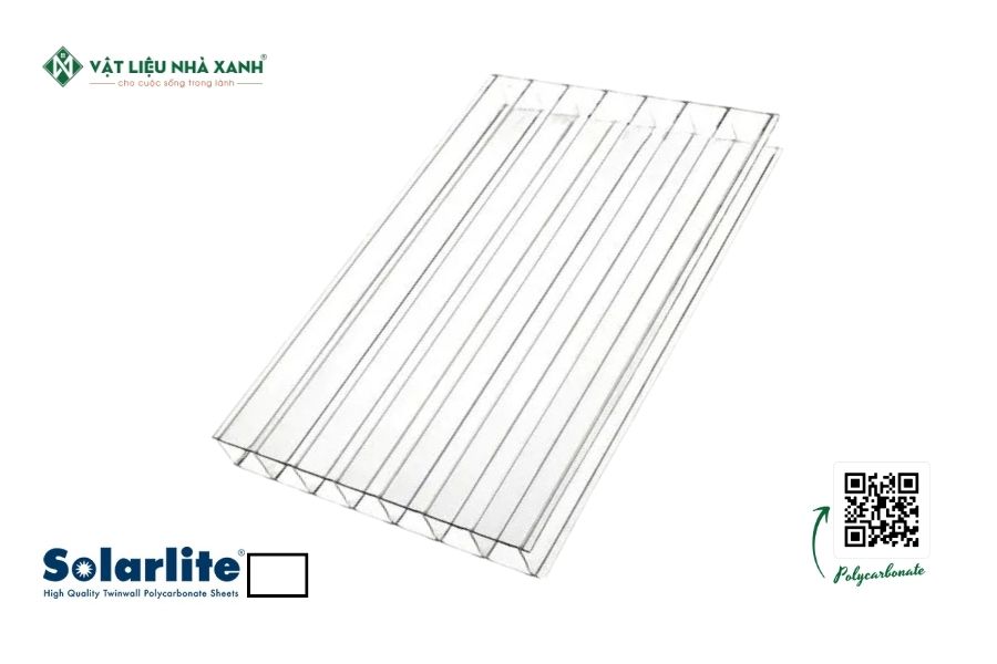 Tấm Polycarbonate rỗng ruột SolarLite màu trắng trong