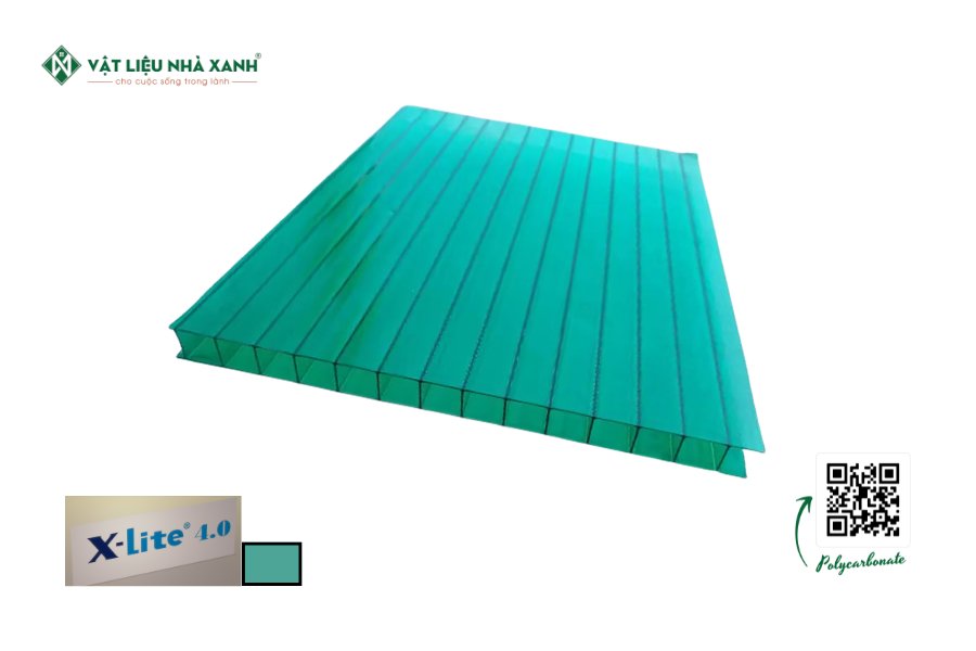 Tấm Polycarbonate rỗng ruột Xlite xanh lá