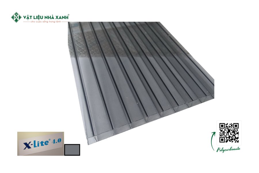 Tấm Polycarbonate rỗng ruột Xlite xám