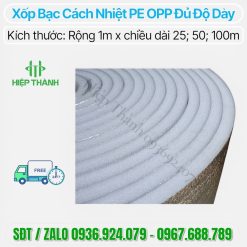 Cuộn xốp bạc cách nhiệt PE OPP dày 10mm x 1m x 50m. Mua ngay giảm giá 5%