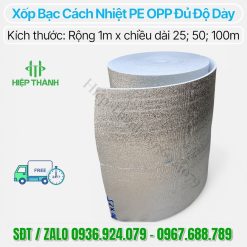 Cuộn xốp bạc cách nhiệt PE OPP dày 10mm x 1m x 50m. Mua ngay giảm giá 5%