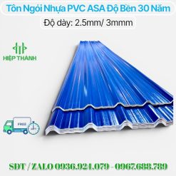 Tôn nhựa PVC 5 sóng màu xanh dương siêu bền