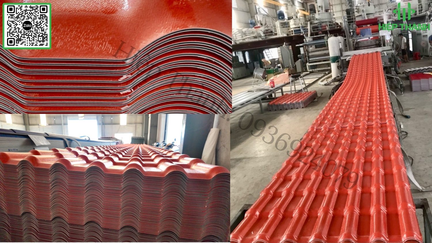Thực tế tấm ngói nhựa 7 sóng màu cam nổi bật