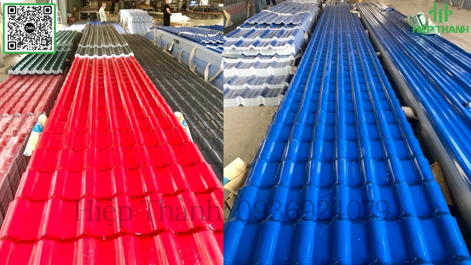 Ngói nhựa PVC 7 sóng đủ các màu tại Hiệp Thành