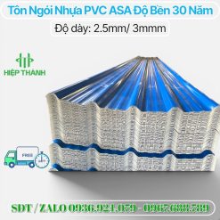 Tôn nhựa PVC 5 sóng màu xanh dương siêu bền