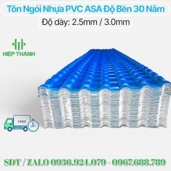 Ngói nhựa PVC 7 sóng màu xanh dương siêu bền