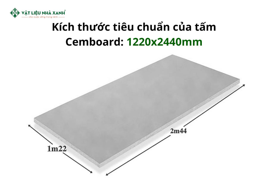 Kích thước tiêu chuẩn của tấm Cemboard