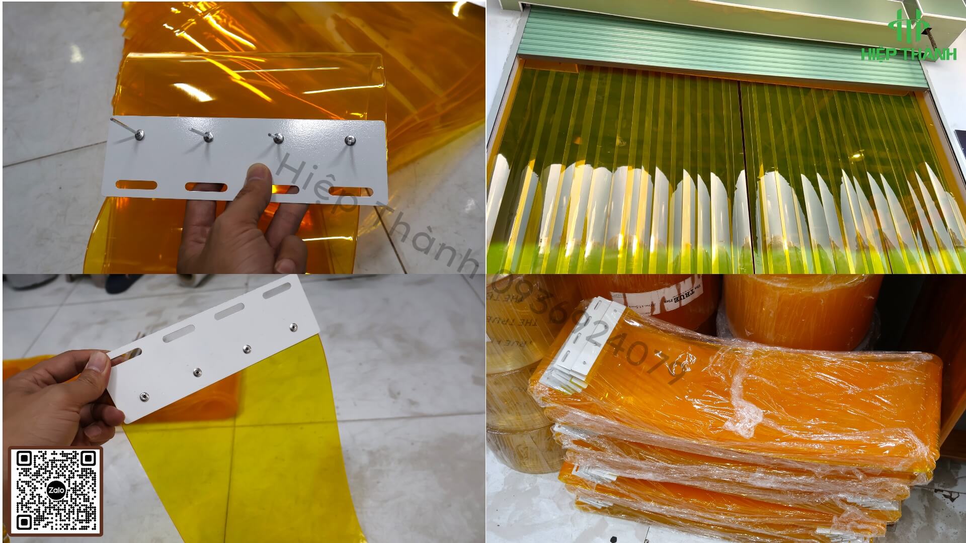 Gia công rèm nhựa ngăn lạnh , chống côn trùng màu vàng theo kích thước yêu cầu của khách hàng