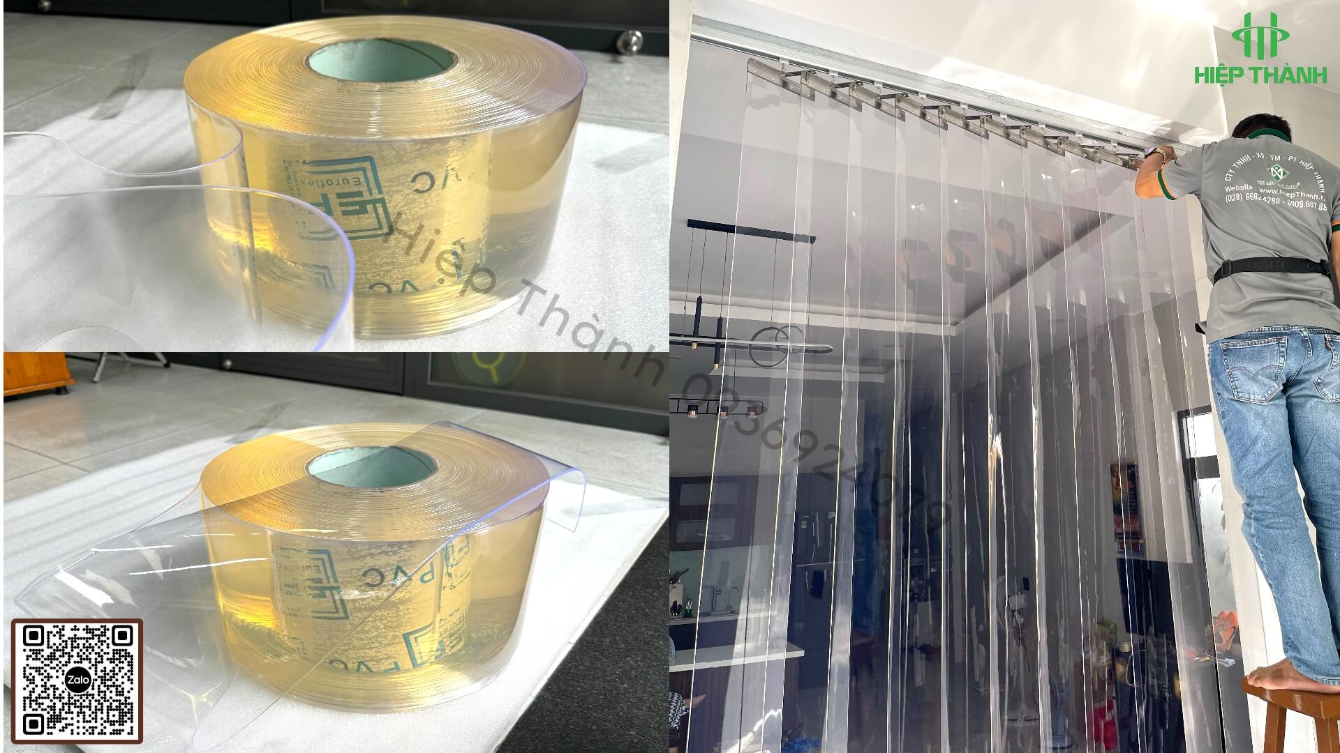 Rèm nhựa ngăn lạnh màu trắng trong, mẫu bán chạy nhất tại Hiệp Thành