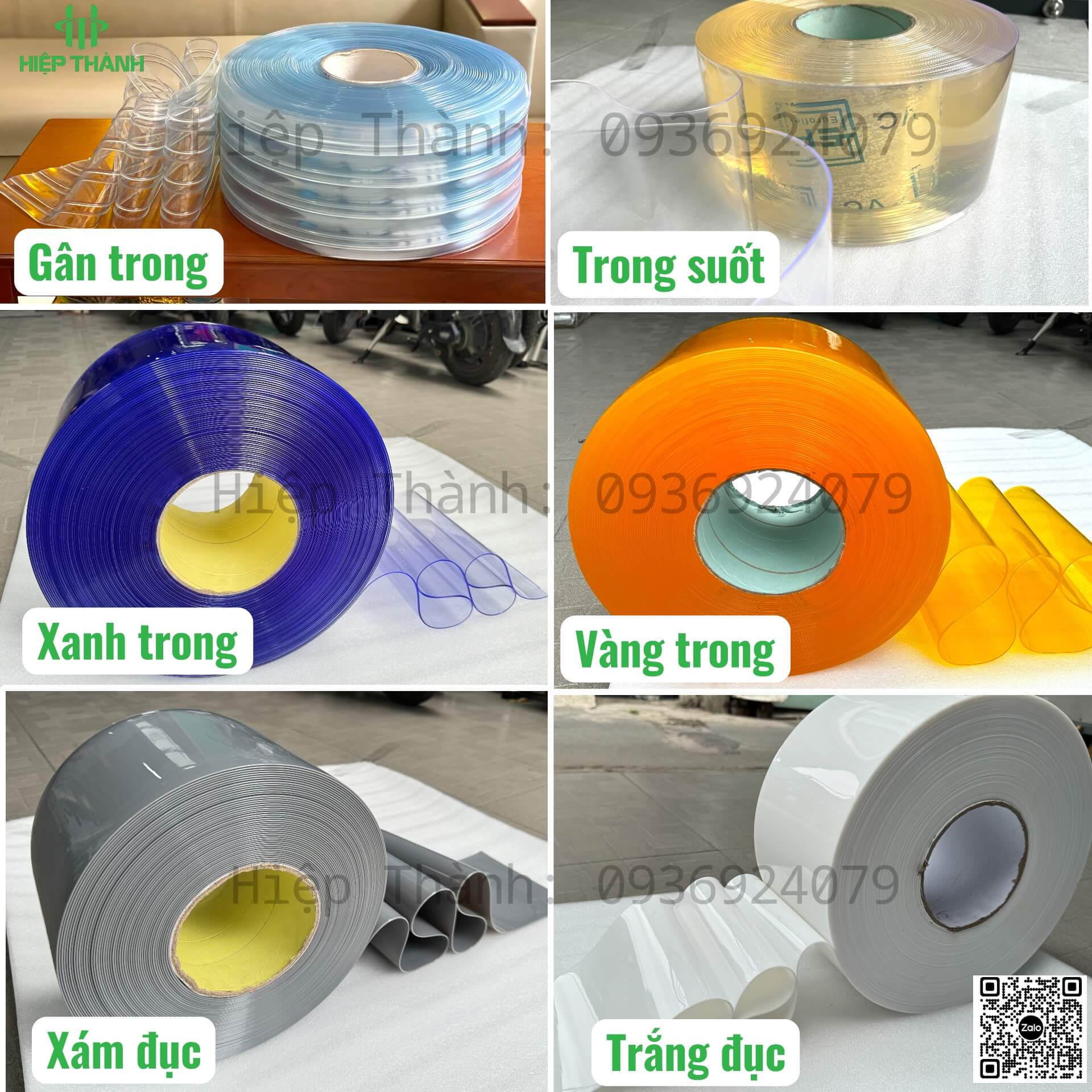 Các loại rèm nhựa tại tổng kho rèm Hiệp Thành 