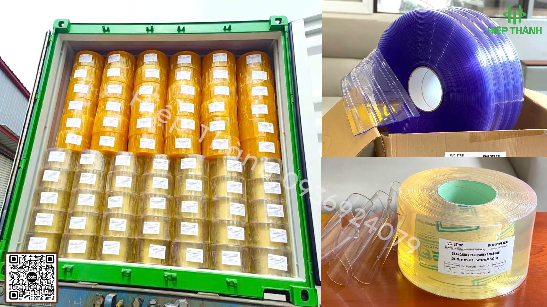 Tổng kho rèm nhựa dạng trơn, gân sóng đôi Hiệp Thành