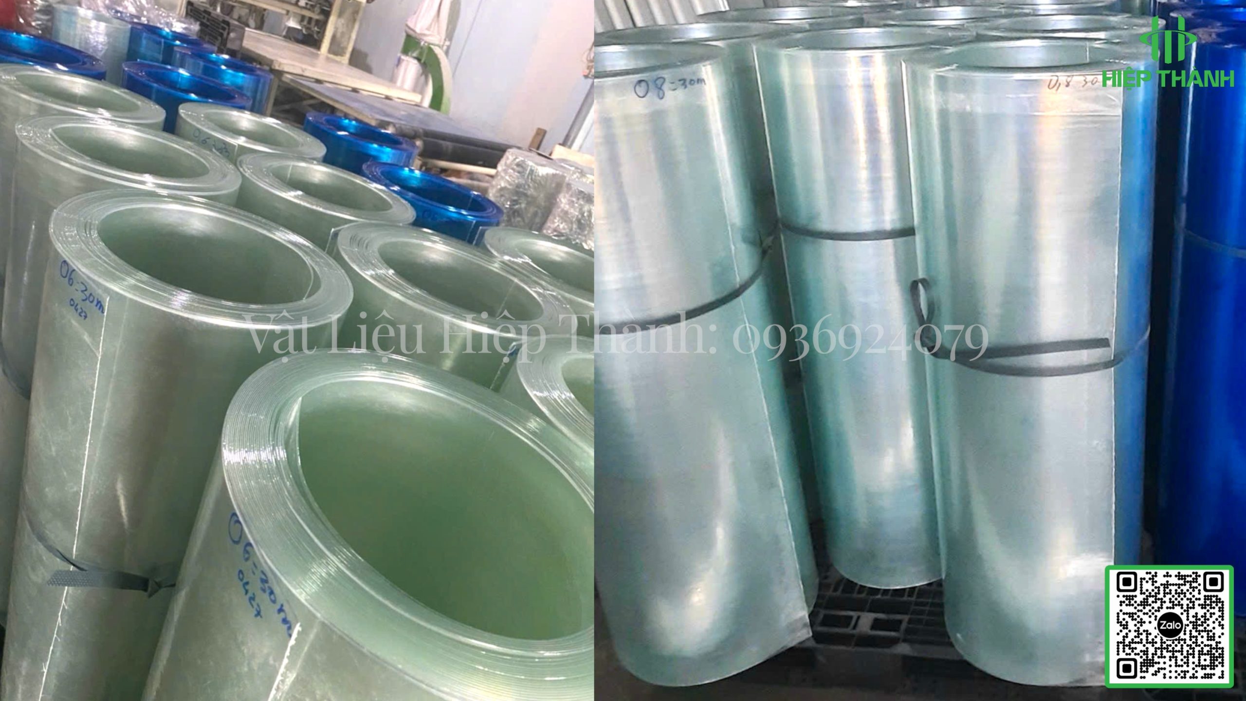Tôn nhựa sợi thủy tinh dạng cuộn phẳng khổ rộng 1.2m có sẵn màu xanh và trắng