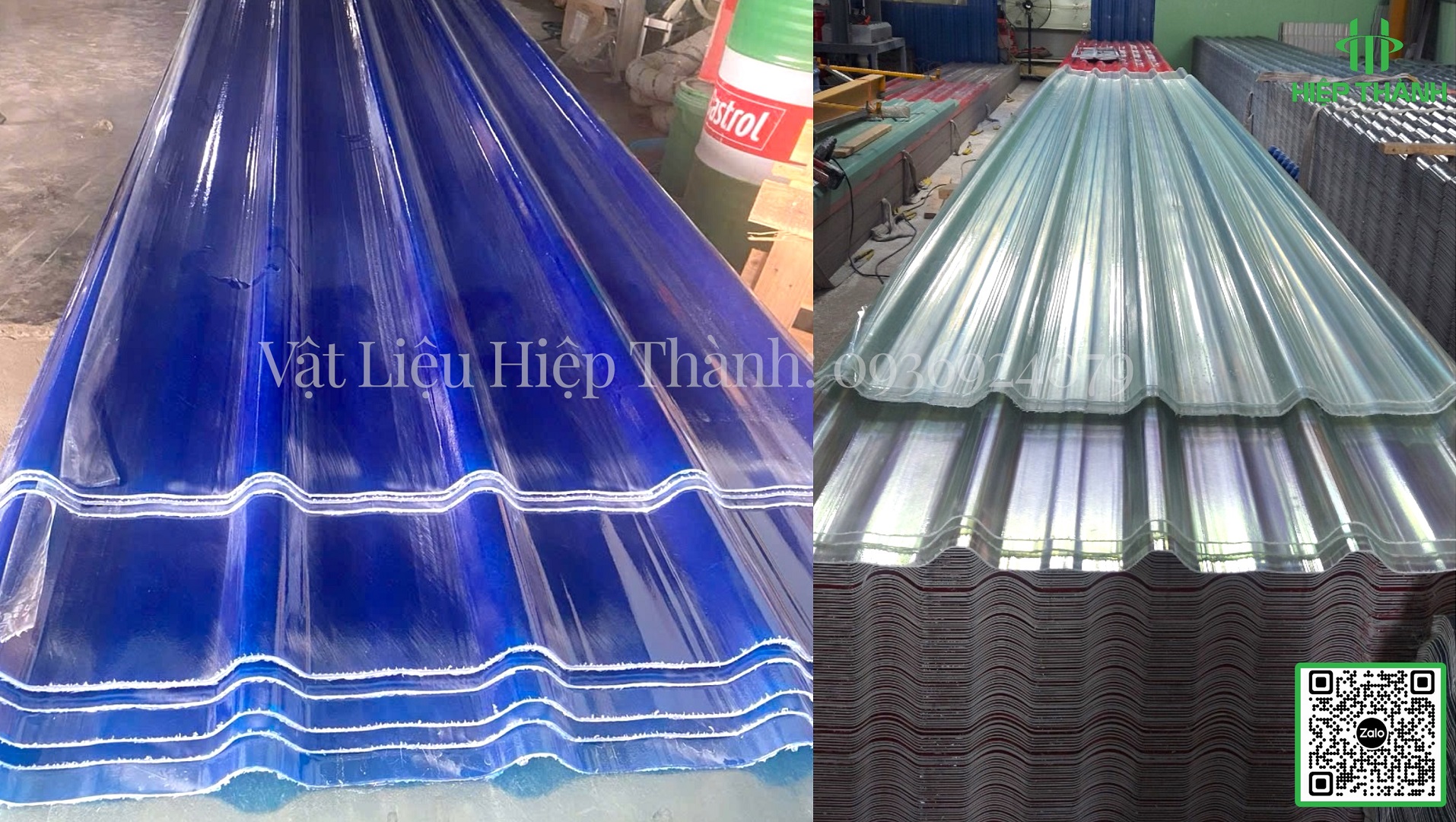 Tổng kho tôn nhựa sợi thủy tinh Hiệp Thành luôn có sẵn hàng nghìn mét giao nhanh 2h tại TP.HCM
