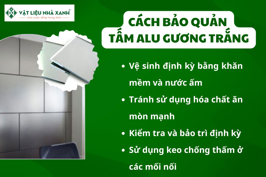 vệ sinh tấm alu gương trắng