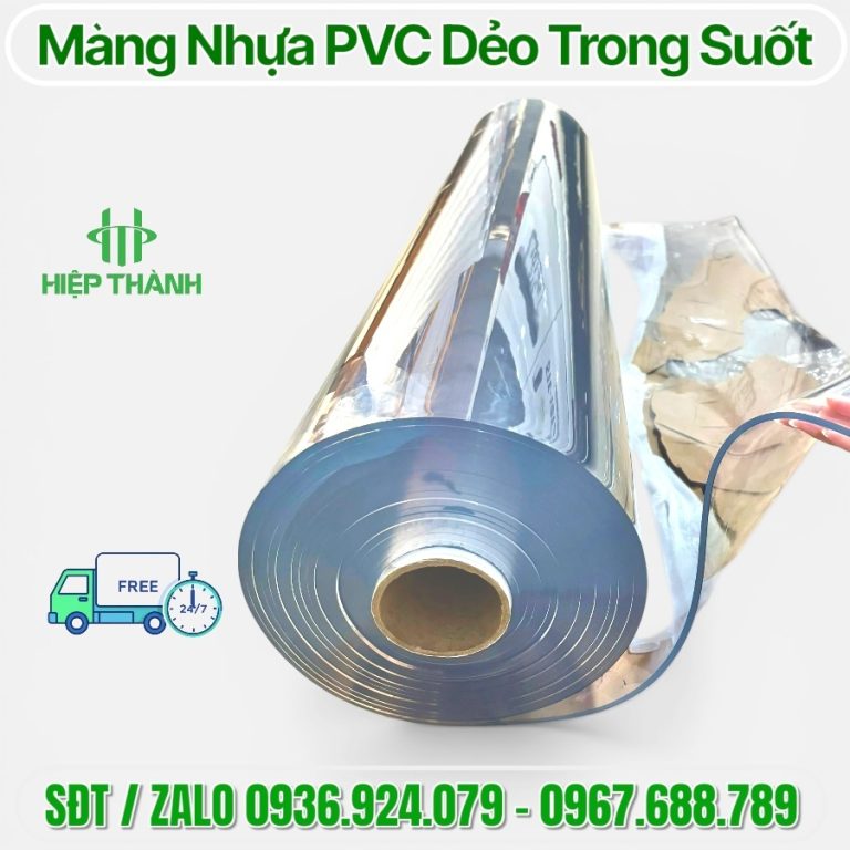 Cuộn màng nhựa PVC dẻo, trong suốt độ dày từ 0.1mm - 0.5mm - 1mm - 3mm - 5mm