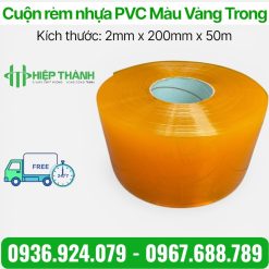 Cuộn rèm nhựa PVC vàng trong trơn mịn, quy cách 2mm x 200mm x 50m
