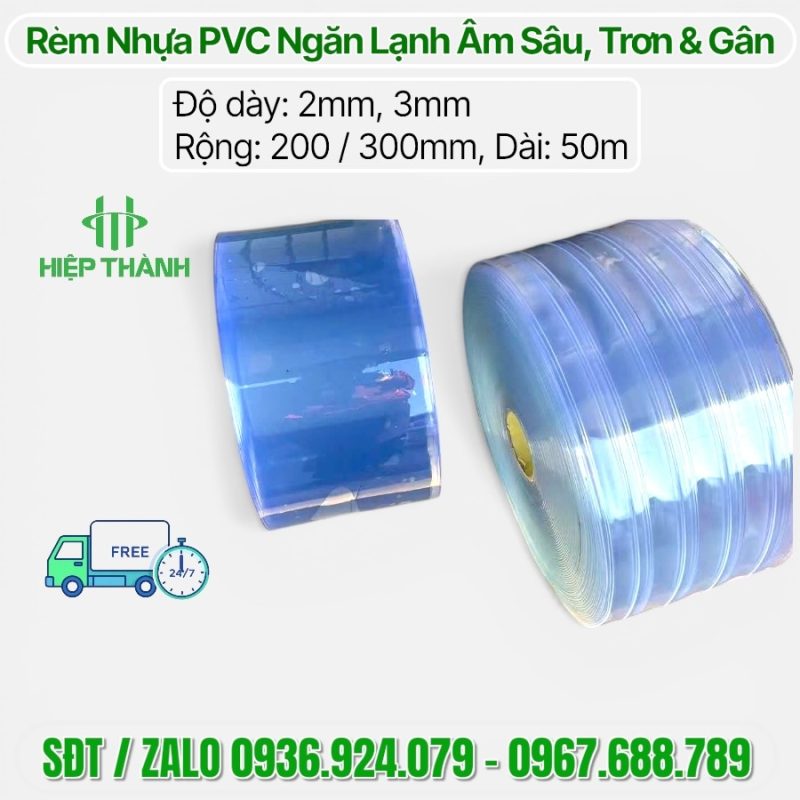 Cuộn rèm nhựa PVC ngăn lạnh âm sâu, quy cách 2mmx200x50m và 3mmx300x50m