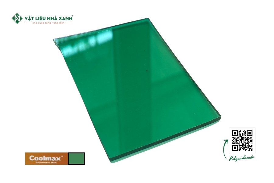 Tấm Polycarbonate đặc ruột Coolmax màu xanh lá