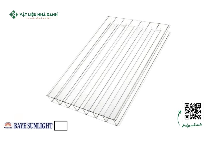 Tấm Polycarbonate đặc ruột Coolmax màu trắng trong