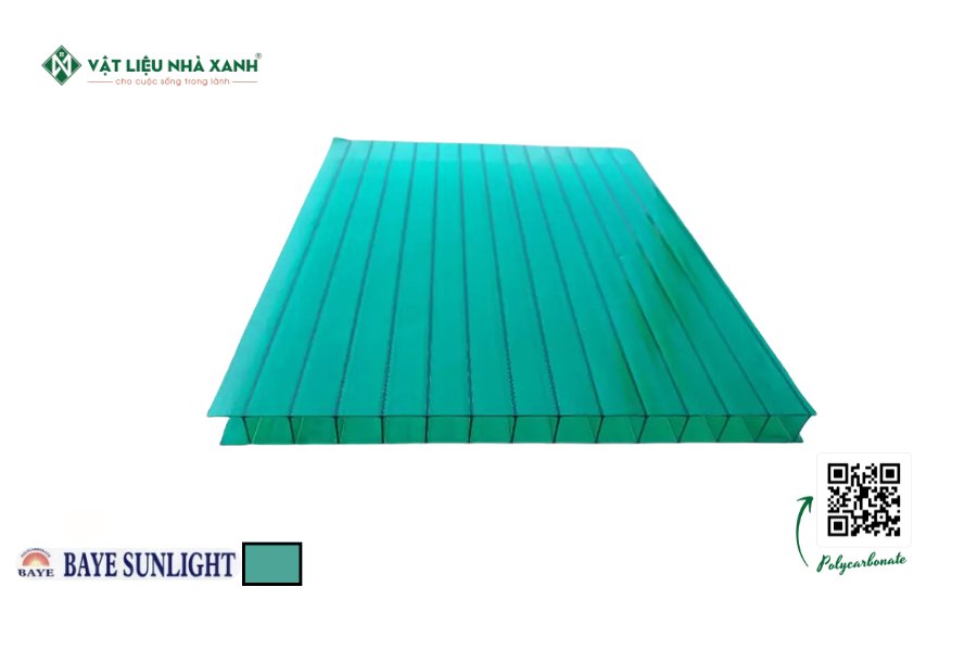 Tấm Polycarbonate đặc ruột Coolmax màu xanh lá