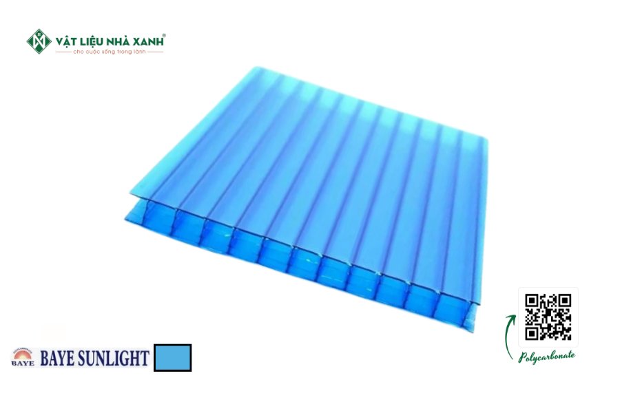 Tấm Polycarbonate đặc ruột Coolmax màu xanh dương