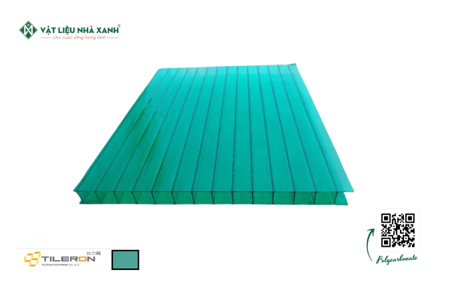 Tấm Polycarbonate rỗng ruột Tileron màu xanh lá