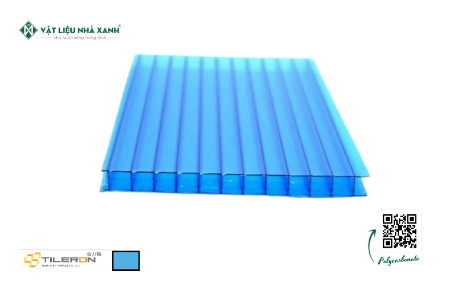 Tấm Polycarbonate rỗng ruột Tileron màu xanh dương