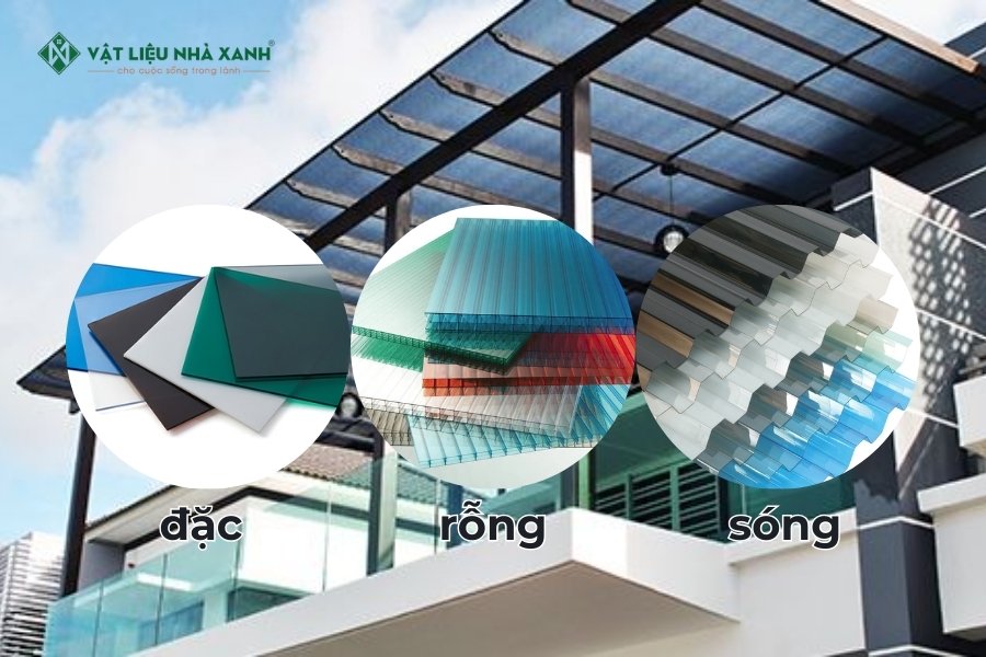 Các loại mái che sân thượng Polycarbonate