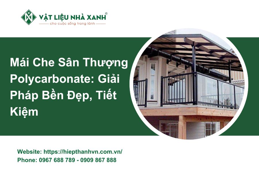 Mái che sân thượng bằng nhựa Polycarbonate lấy sáng thông minh