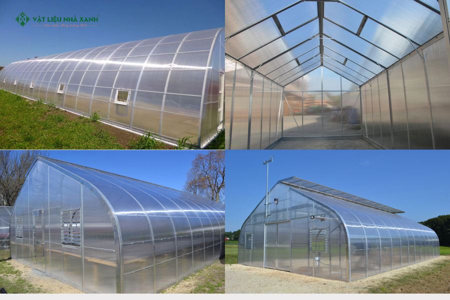 Nhà kính trồng rau lợp bằng tấm polycarbonate