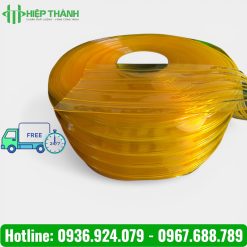 Cuộn rèm nhựa PVC màu vàng trong gân sóng đôi