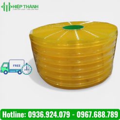 Cuộn rèm nhựa PVC màu vàng trong gân sóng đôi. Chuyên ngăn côn trùng
