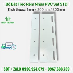 Bộ bát treo rèm nhựa PVC, chất liệu sắt STĐ bao gồm 2 miếng