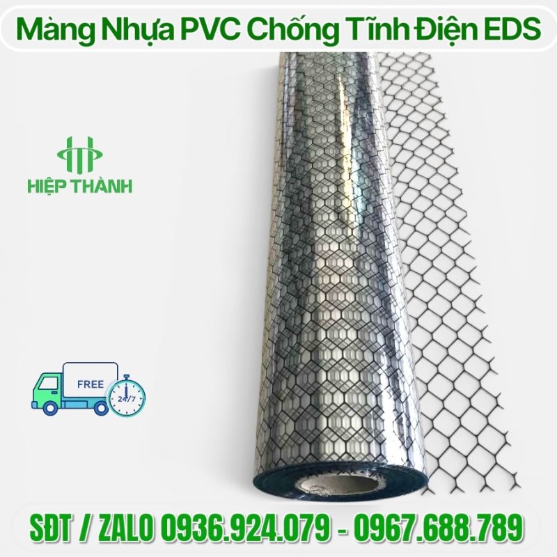 Màng Nhựa PVC Mắt Cáo Chống Tĩnh Điện (ESD Carbon Print)
