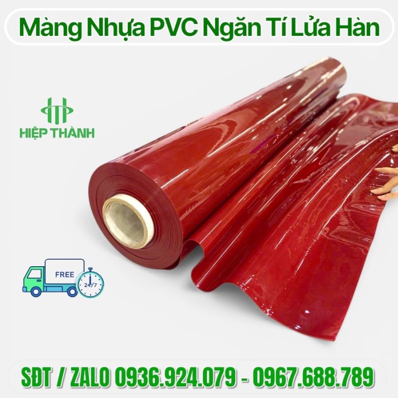 Rèm Nhựa PVC Ngăn Tia Lửa Hàn Màu Đỏ/Đen - Giải Pháp An Toàn Nhà Xưởng