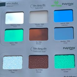 Bảng màu tấm polycarbonate đặc dày từ 1mm - 12mm