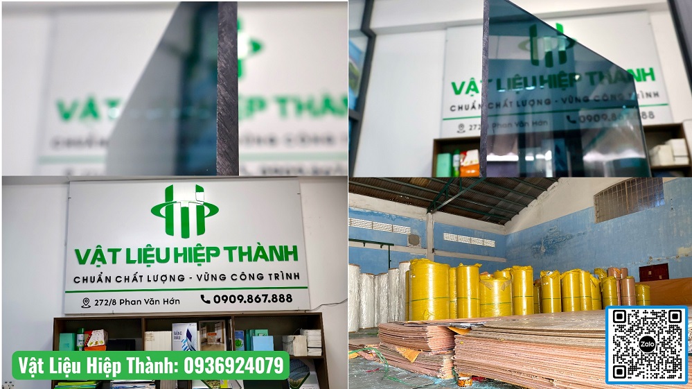 Tổng kho tấm lợp Polycarbonate đặc ruột siêu dày , có sẵn từ 8mm - 10mm - 12mm màu khói