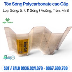 Tôn sóng nhựa poly màu trắng trong - xanh biển - trà lấy sáng 80%